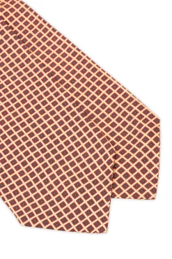 Buff Micropattern Madder Silk Ascot