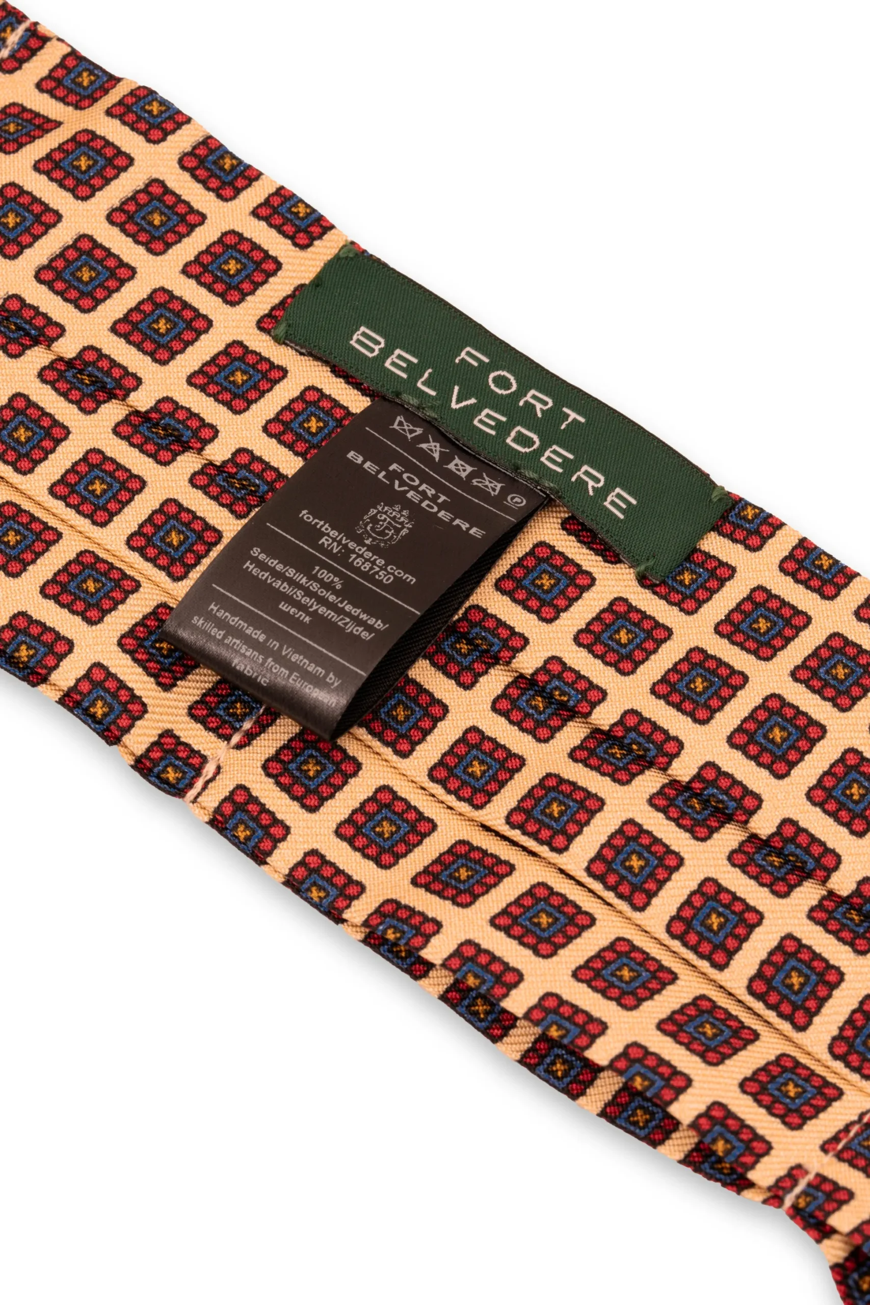 Buff Micropattern Madder Silk Ascot