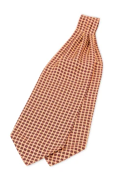 Buff Micropattern Madder Silk Ascot
