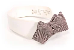 Burgundy Glen Check Silk Bow Tie