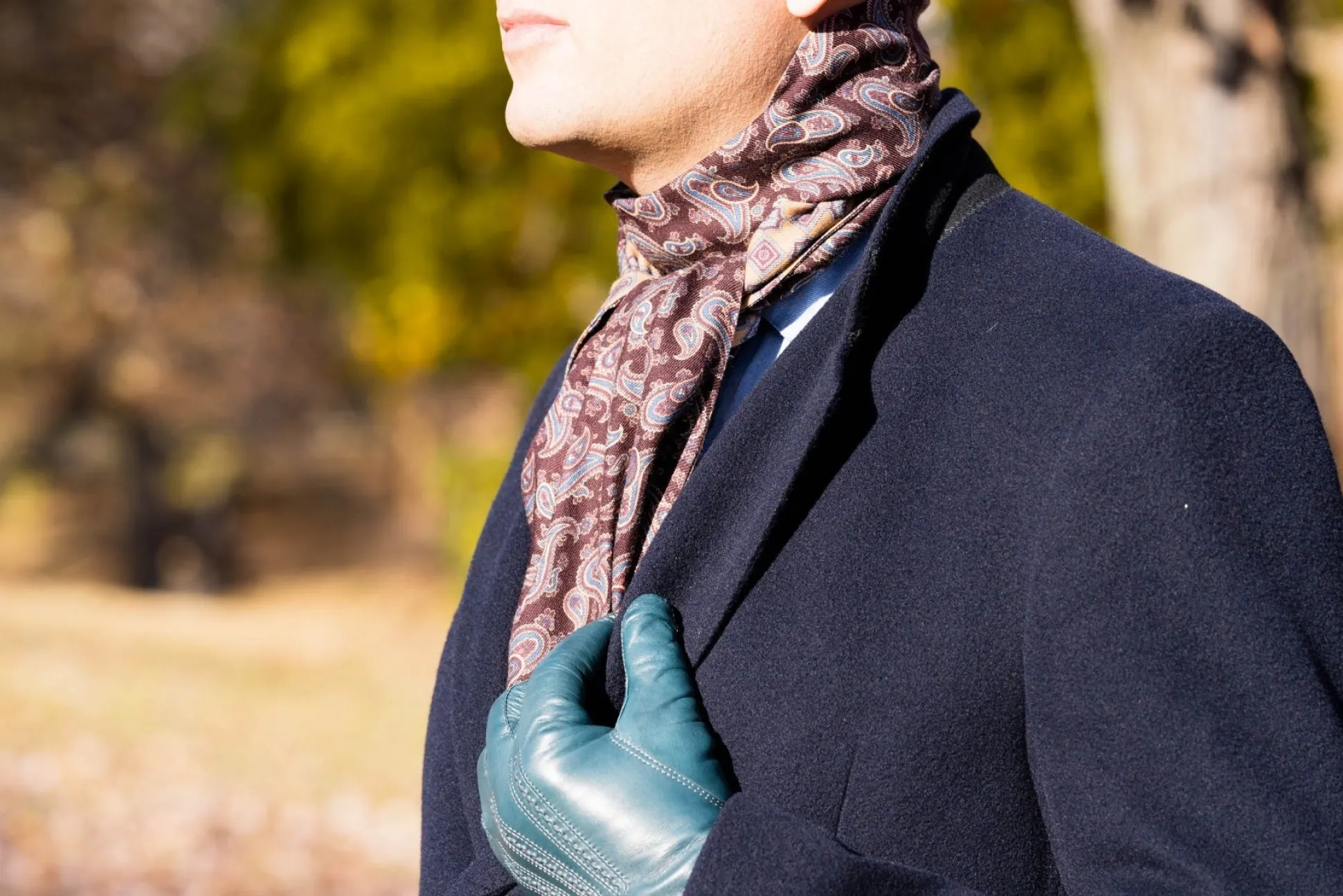 Burgundy Paisley & Geometric Double Sided Scarf