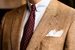 Burgundy Polka Dot Wool Challis Tie