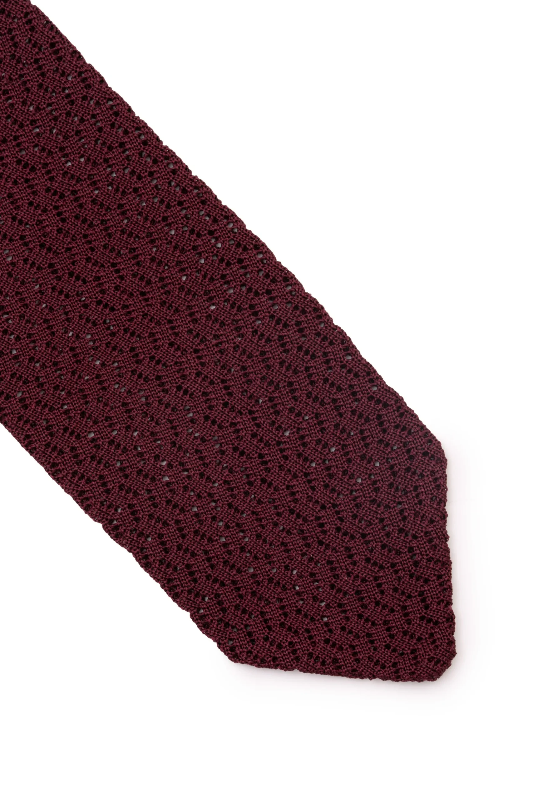 Burgundy Red Zigzag Silk Knit Tie