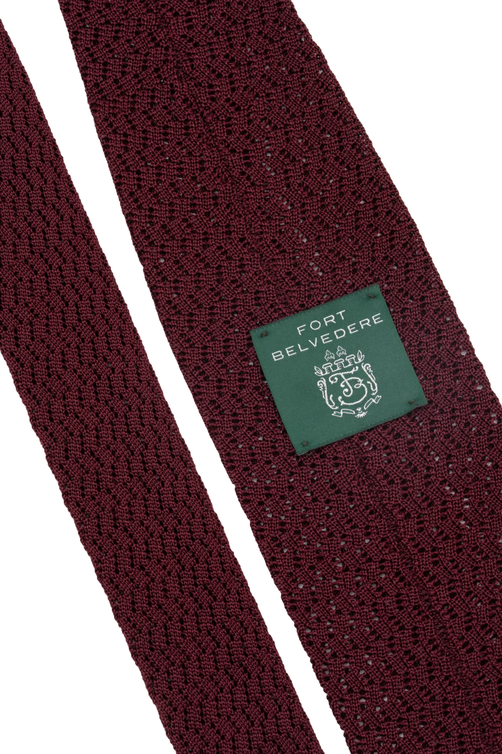 Burgundy Red Zigzag Silk Knit Tie