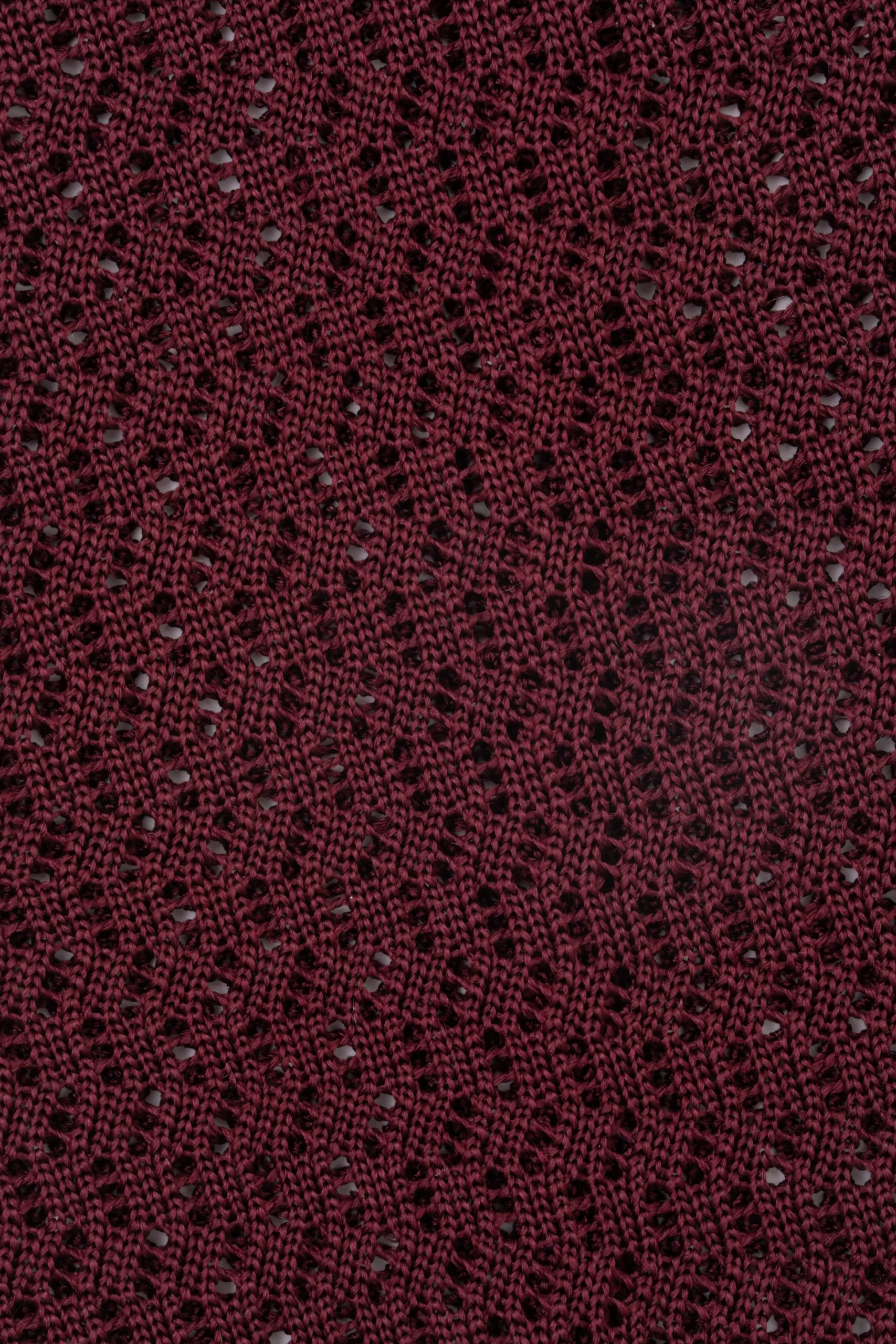 Burgundy Red Zigzag Silk Knit Tie