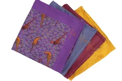 Burgundy Reversible Pheasant & Paisley Silk Pocket Square