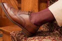 Burgundy Silk Formal Socks