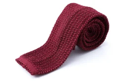 Burgundy Silk Knit Tie