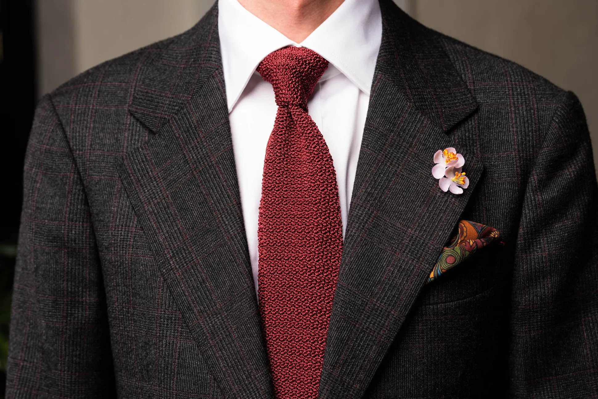 Burgundy Silk Knit Tie