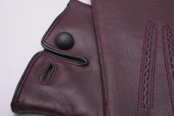 Burgundy Touchscreen Lamb Nappa Leather Dress Gloves