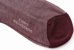 Burgundy & White Two-Tone Solid Socks