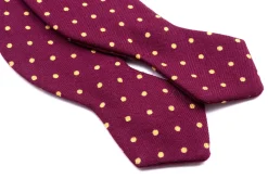 Burgundy & Yellow Polka Dot Wool Challis Bow Tie
