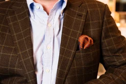 Burnt Orange Dotted Paisley Silk Pocket Square