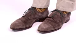Caramel & Dark Burgundy Shadow Stripe Lightweight Cotton Socks