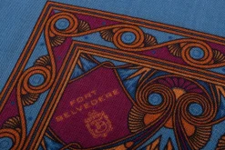 Cerulean Blue Art Deco Egyptian Scarab Pocket Square
