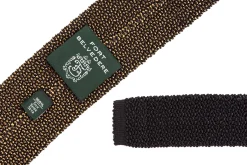 Charcoal & Cognac Two-Tone Silk Knit Tie