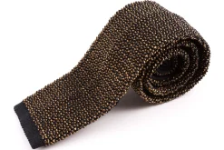 Charcoal & Cognac Two-Tone Silk Knit Tie