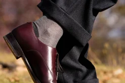 Charcoal Gray & White Two-Tone Solid Socks