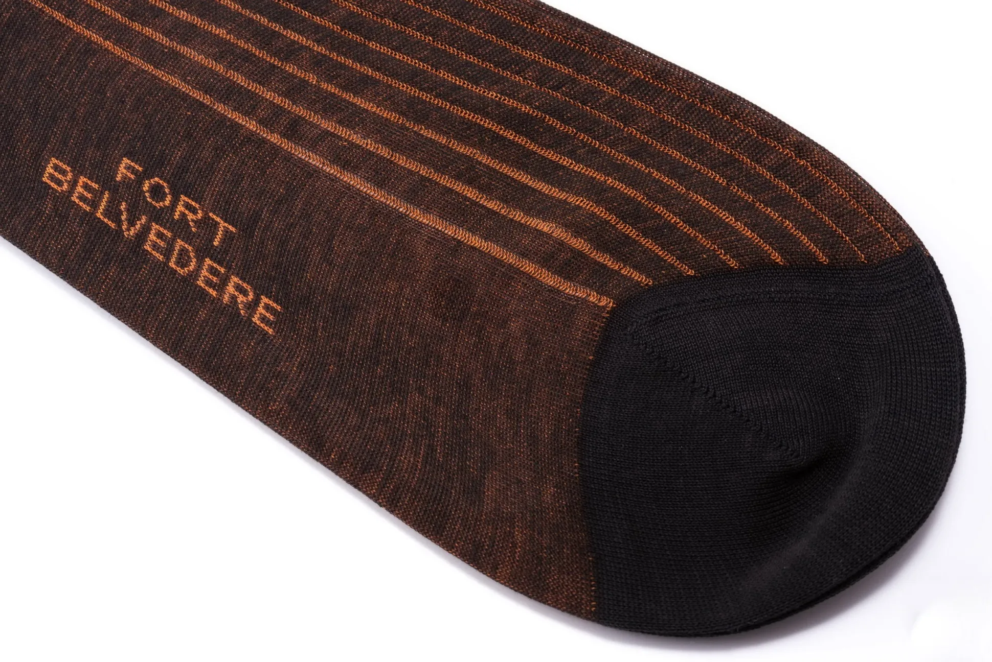Charcoal & Orange Shadow Stripe Lightweight Cotton Socks