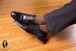 Charcoal & Orange Shadow Stripe Lightweight Cotton Socks