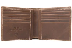 Classic 8 Card Bifold Antique Mahogany Leather Wallet
