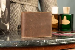 Classic 8 Card Bifold Antique Mahogany Leather Wallet