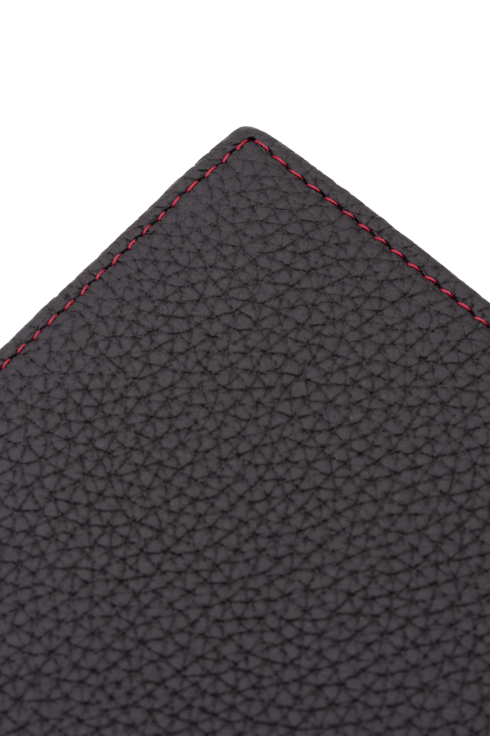 Classic 8 Card Bifold Black & Red Grained Leather Wallet