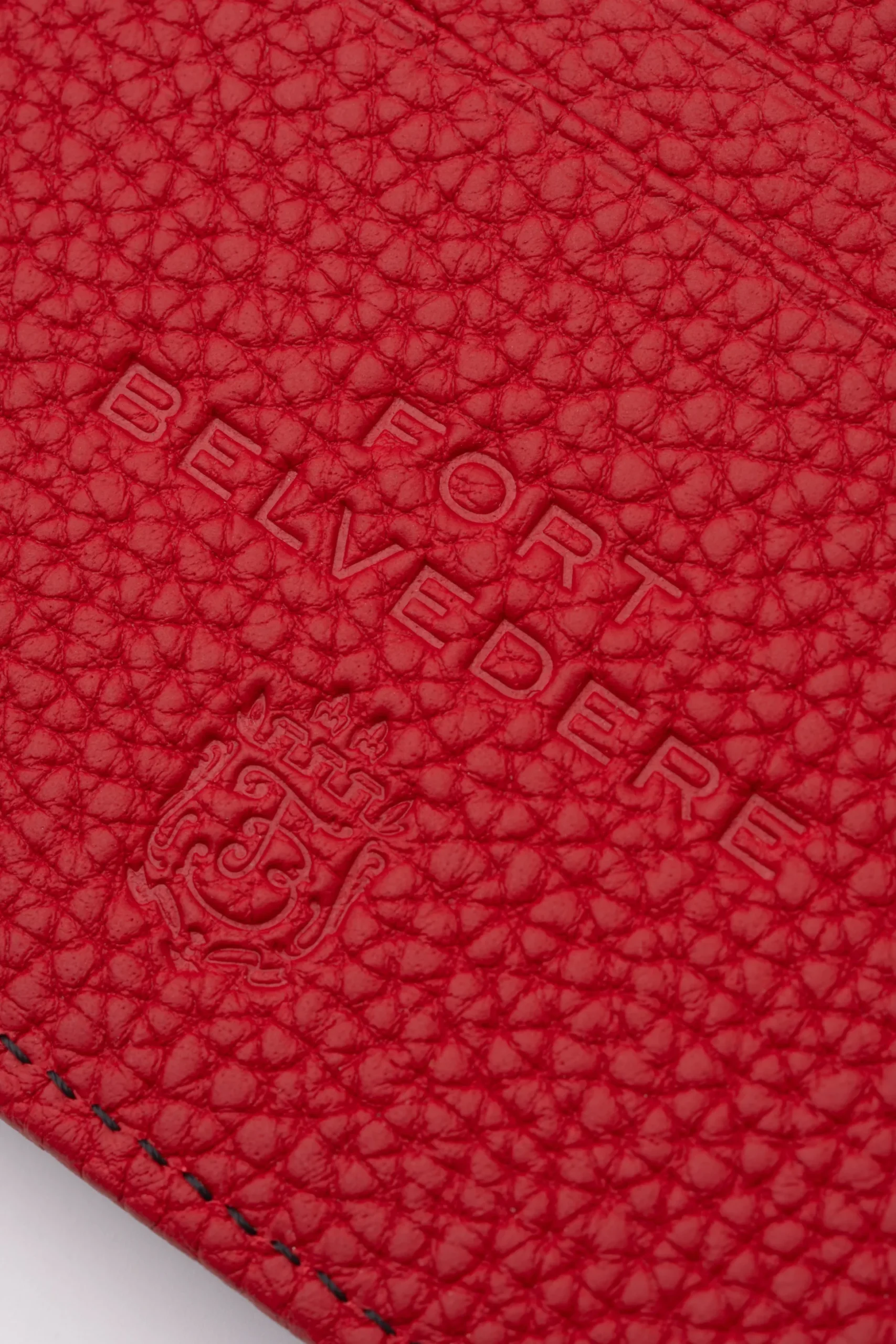 Classic 8 Card Bifold Black & Red Grained Leather Wallet