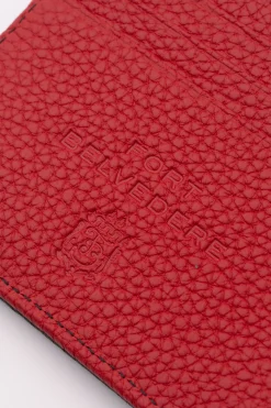 Classic 8 Card Bifold Black & Red Grained Leather Wallet