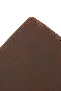 Classic 10 Card Bifold Mahogany & Blue Two Tone Leather Wallet