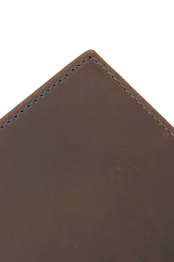 Classic 10 Card Bifold Mahogany & Blue Two Tone Leather Wallet