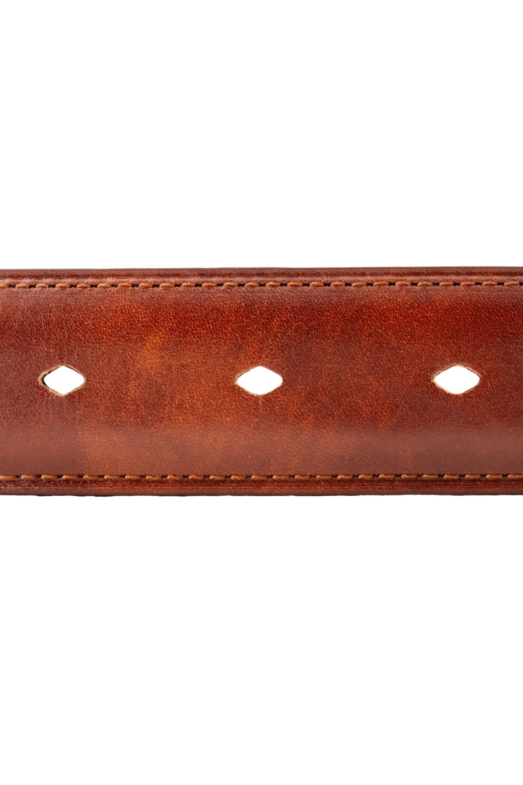 Cognac Brown Museum Calf Leather Belt