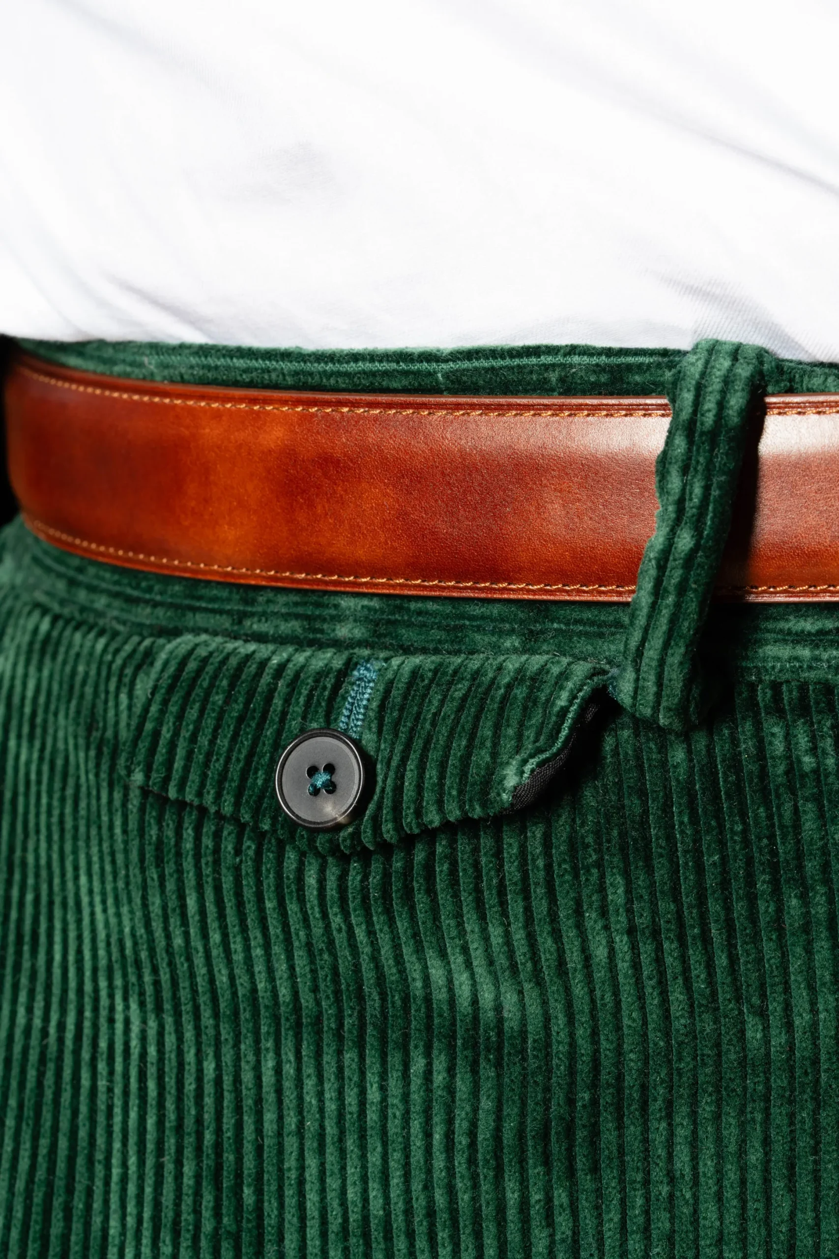 Cognac Brown Museum Calf Leather Belt