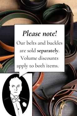 Cognac Brown Museum Calf Leather Belt