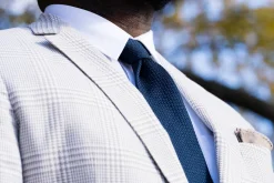 Dark Blue Grenadine Silk Tie