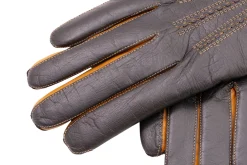 Dark Brown Touchscreen Lamb Nappa Gloves