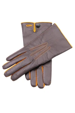 Dark Brown Touchscreen Lamb Nappa Gloves
