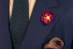 Dark Magenta Lotus Boutonnière Flower