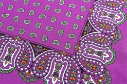 Dark Magenta Paisley Silk Pocket Square