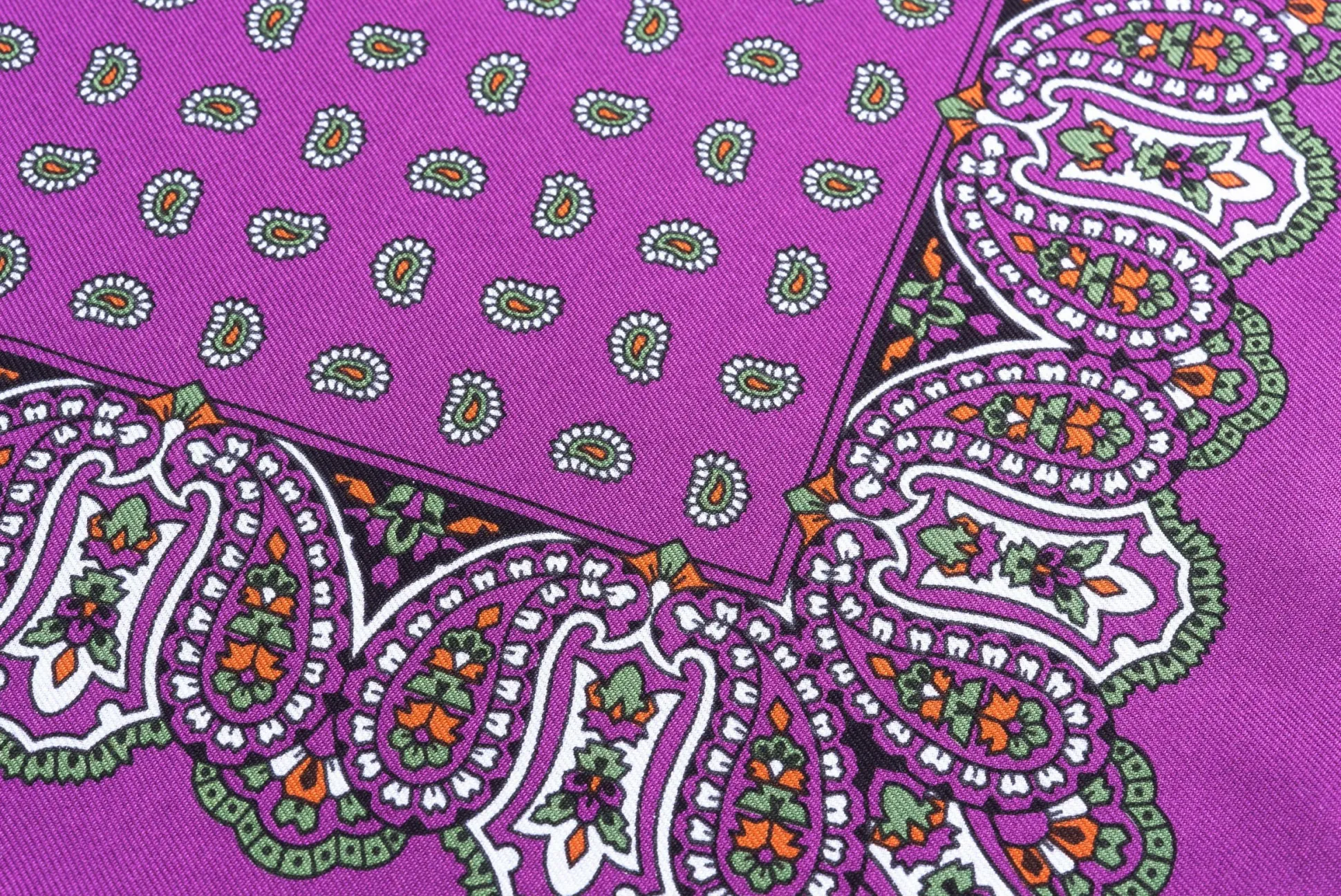 Dark Magenta Paisley Silk Pocket Square