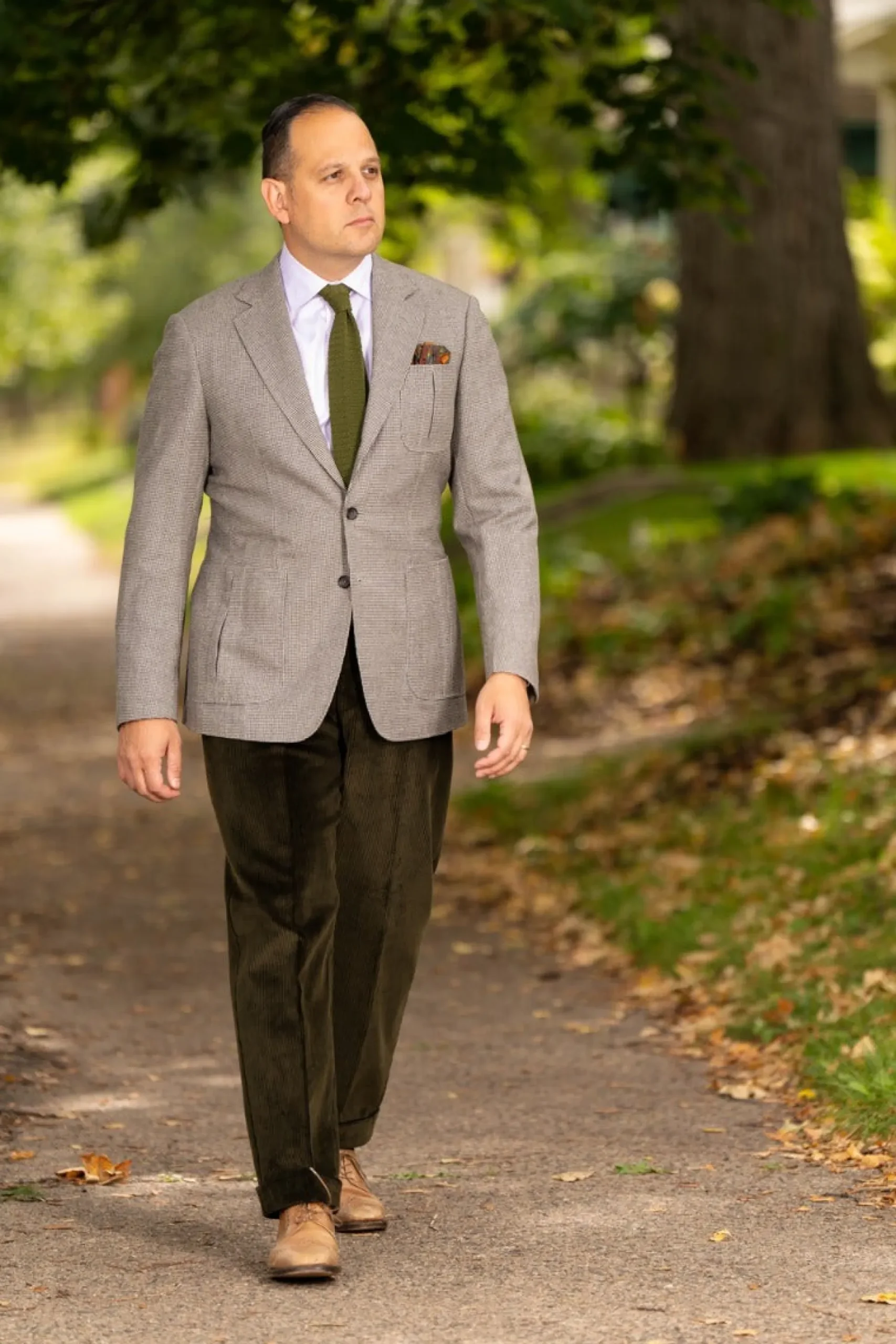 Dark Olive Stancliffe Corduroy Trousers