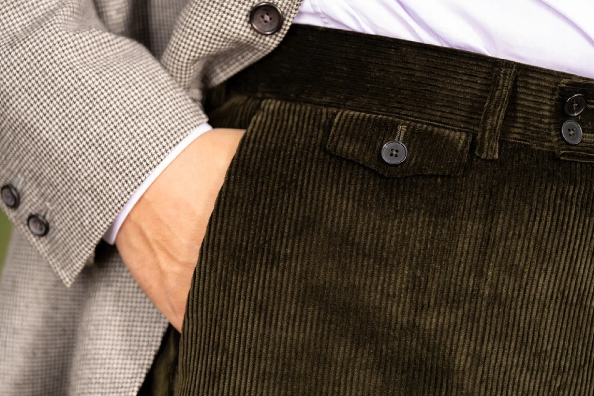 Dark Olive Stancliffe Corduroy Trousers