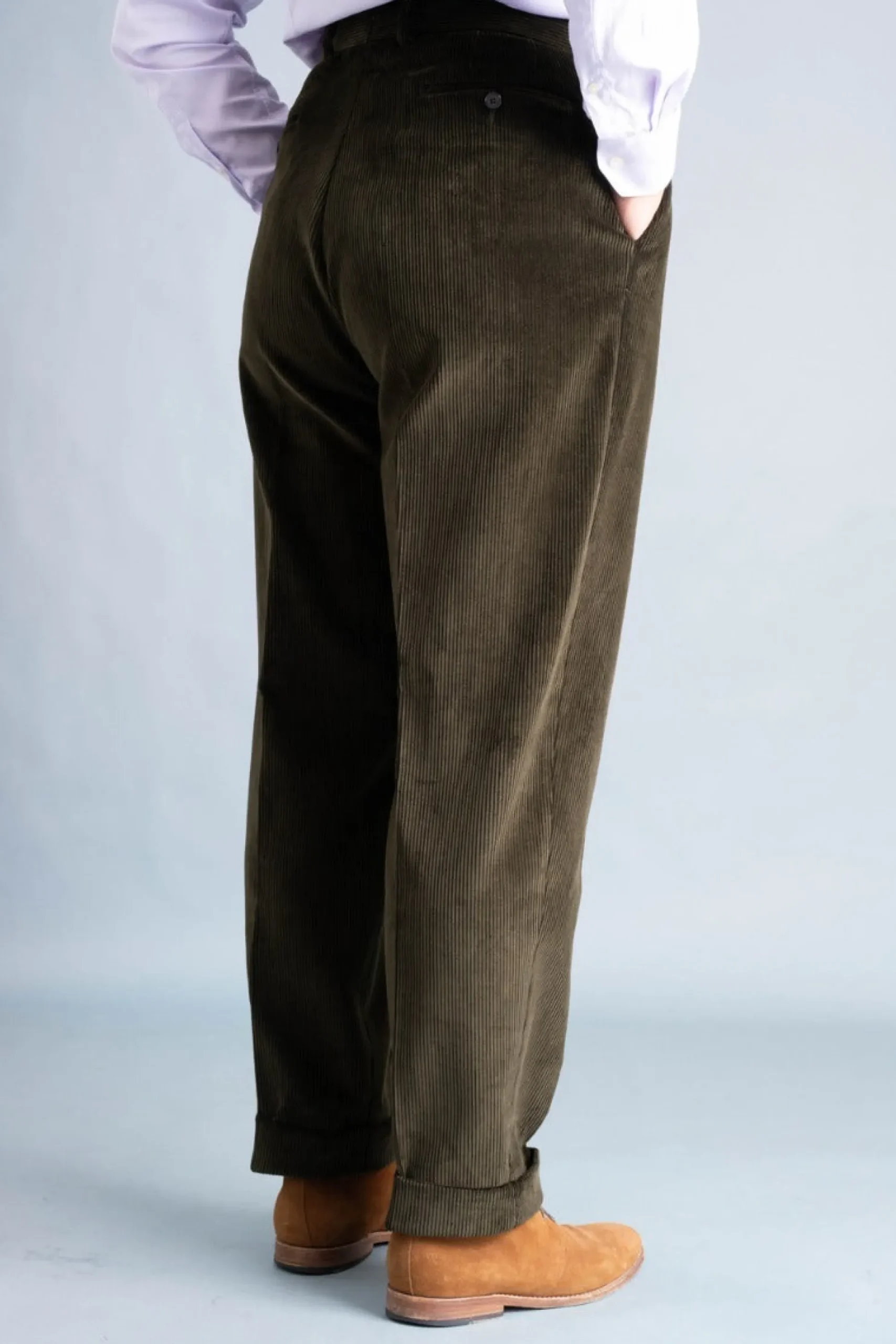 Dark Olive Stancliffe Corduroy Trousers