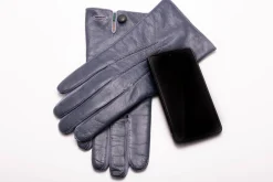 Denim Blue Touchscreen Lamb Nappa Gloves