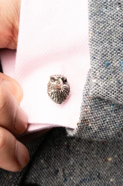 Eagle & Snake Blackened Sterling Silver Cufflinks