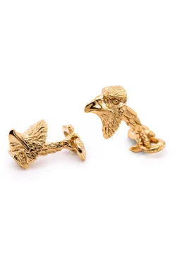 Eagle & Snake Yellow Gold Vermeil Cufflinks