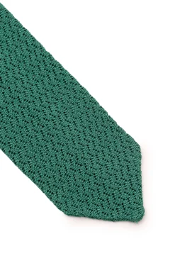 Emerald Green Zigzag Silk Knit Tie