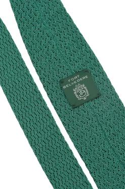 Emerald Green Zigzag Silk Knit Tie