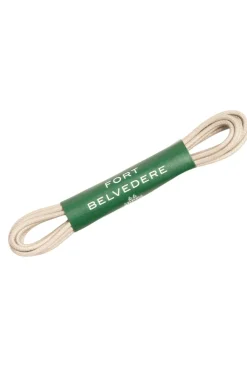 Flat Beige Waxed Cotton Shoelaces