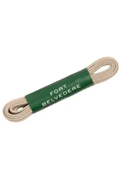 Flat Beige Waxed Cotton Shoelaces